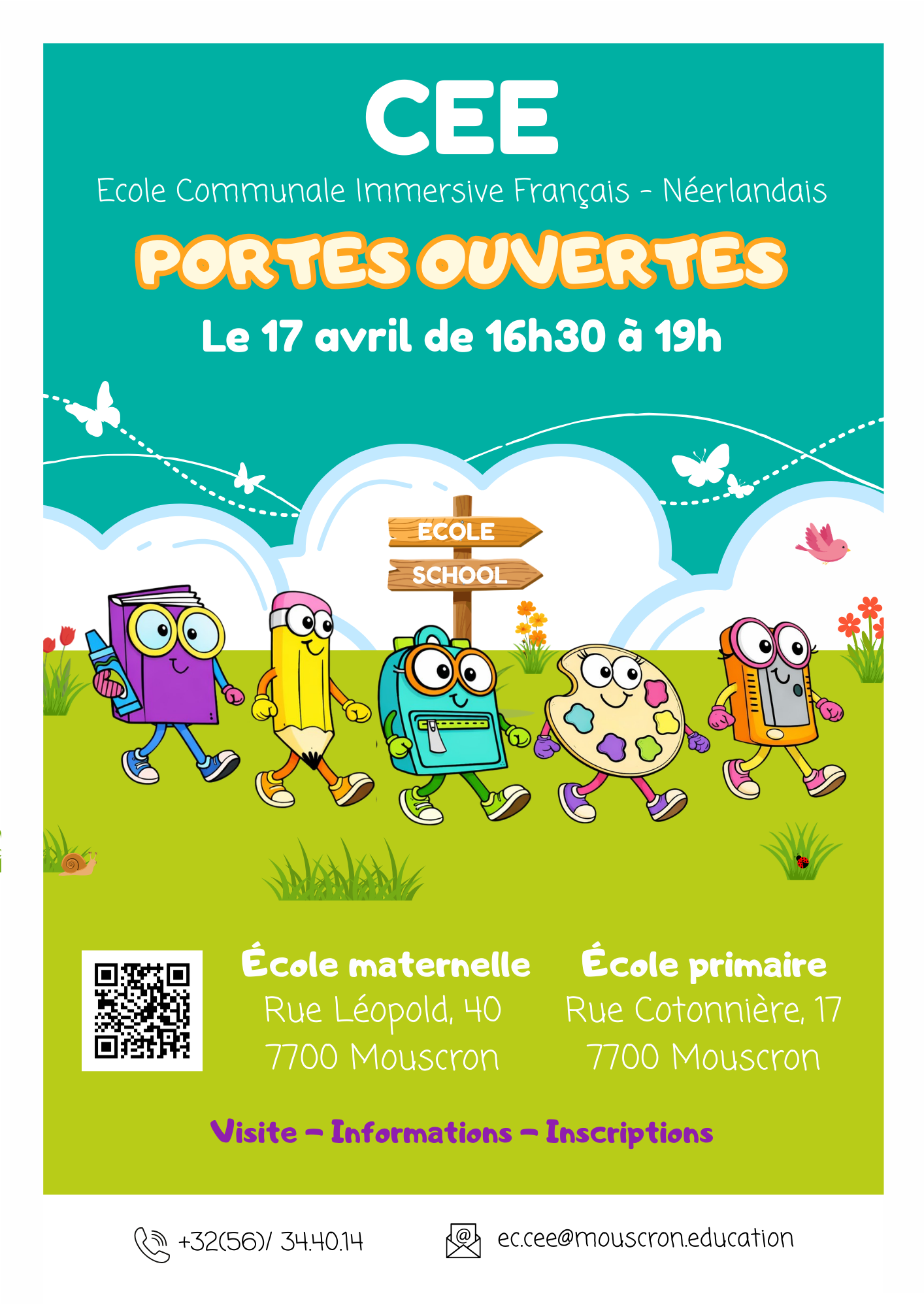 Portes ouvertes         17 avril 2026 de 16h30 à 19h